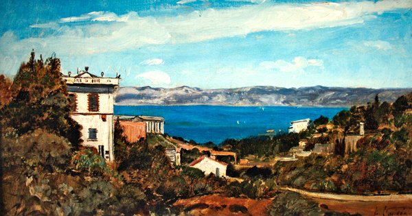 A Baía de Marselha, Saint-Henri (óleo sobre tela) de Paul Camille Guigou