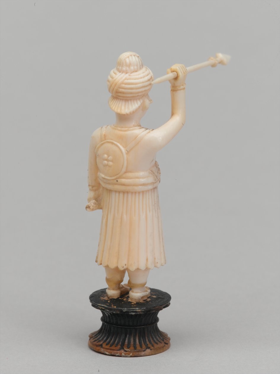 Peão preto, peça de xadrez, Índia, 1820 por volta de de Paul Carpentier