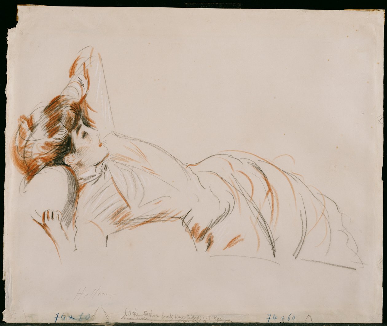 Uma Senhora Elegante Reclinada de Paul Cesar Helleu