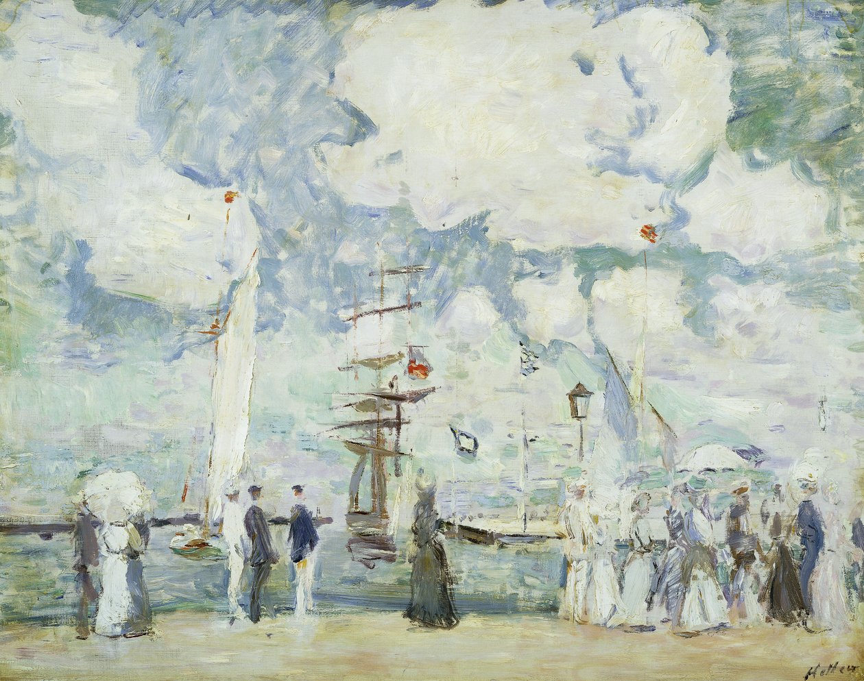 Entrada do porto em Deauville; Entrada para a bacia de Deauville, de Paul Cesar Helleu