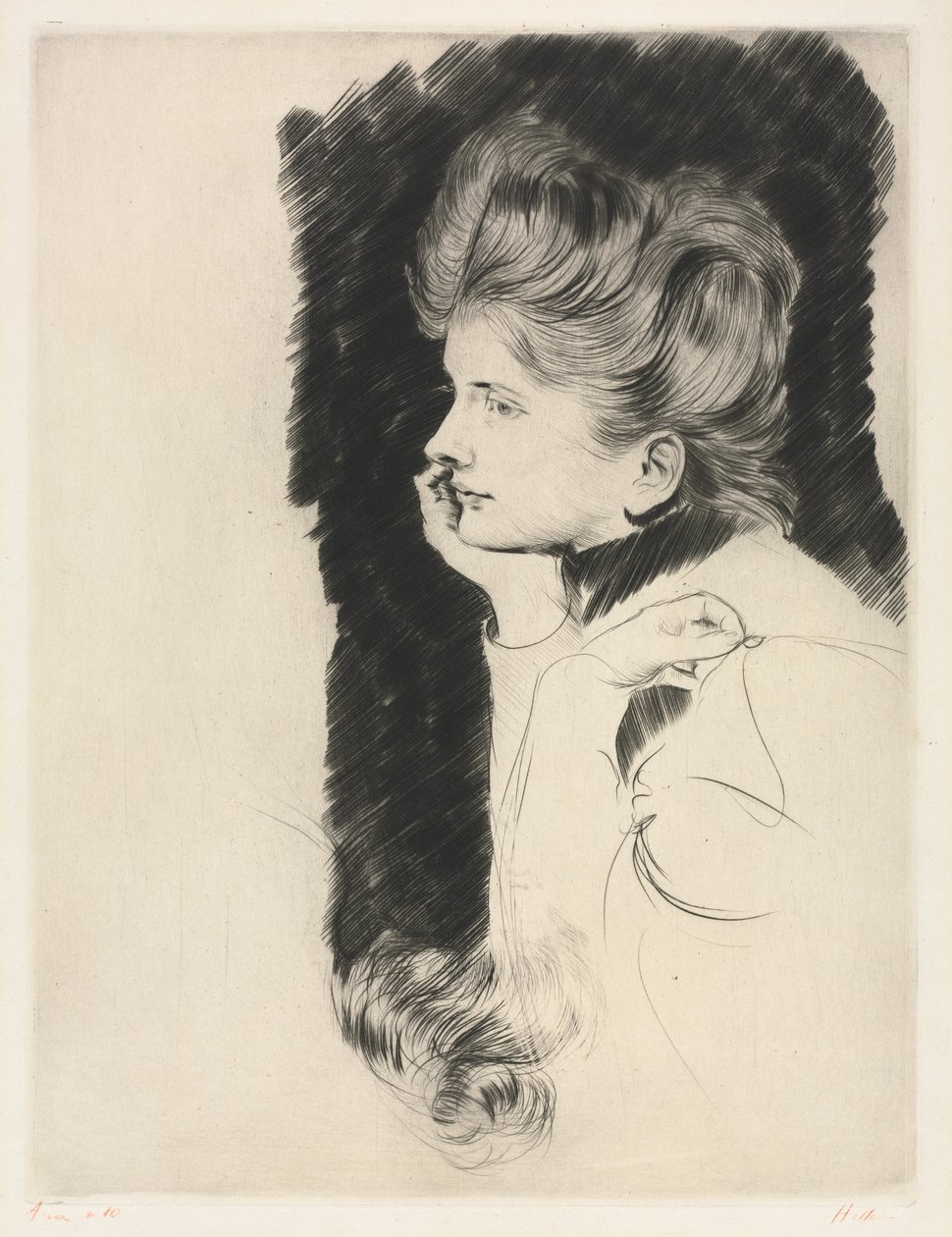 Cabeça de uma mulher de Paul Cesar Helleu
