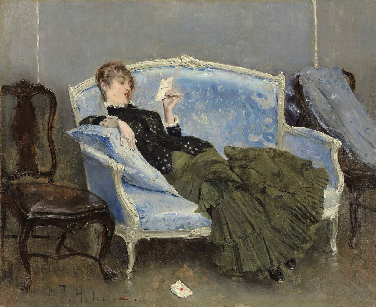 A Carta, 1880. de Paul Cesar Helleu