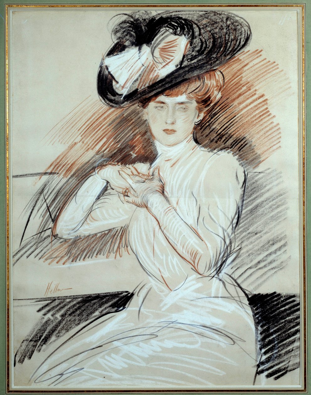 Madame Helleu. Desenho de Paul Helleu (1859-1927), século XX. Bayonne, Musee Bonnat de Paul Cesar Helleu