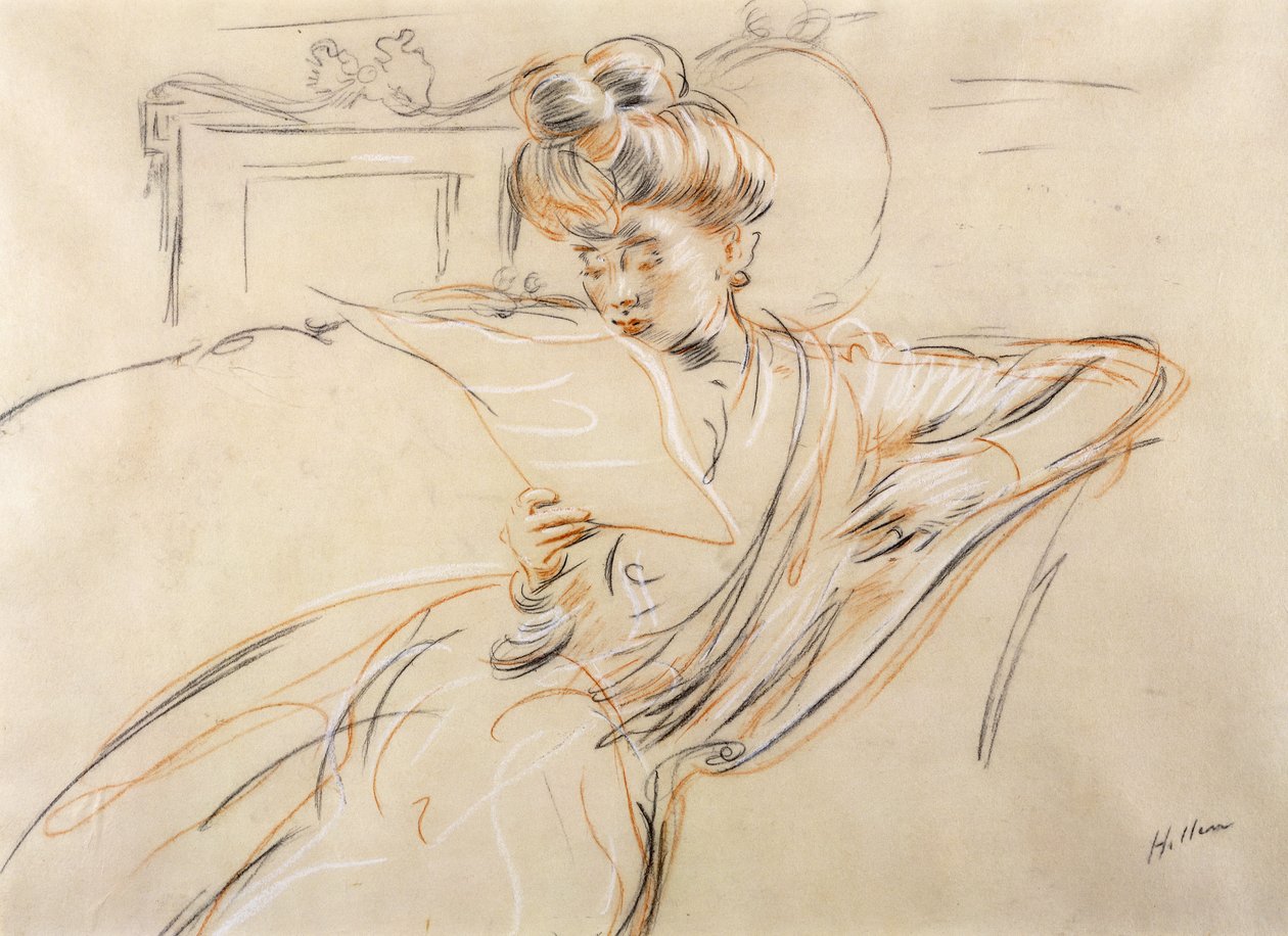 Madame Helleu Reading, de Paul Cesar Helleu