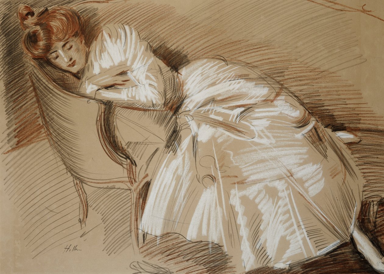 Madame Helleu Reclinada numa Espreguiçadeira, de Paul Cesar Helleu