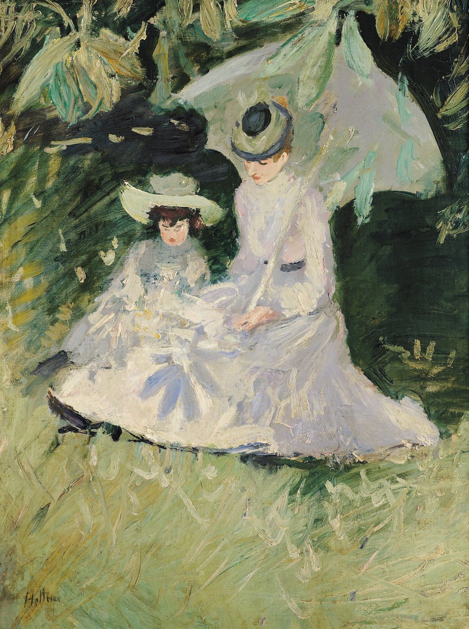 Madame Helleu e sua filha no Chateau de Boudran de Paul Cesar Helleu