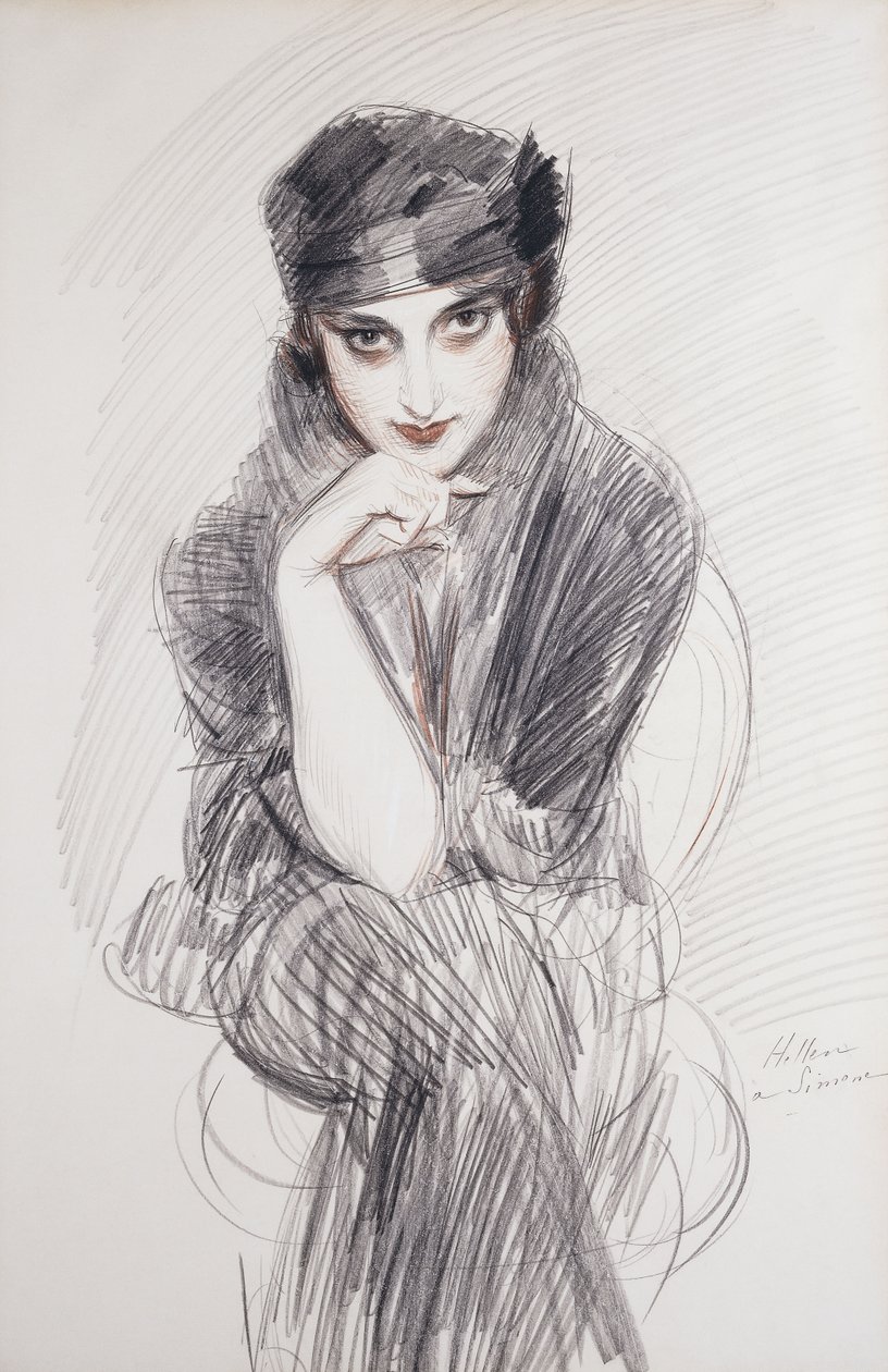 Retrato de uma senhora, possivelmente Madame Van Cleef de Paul Cesar Helleu