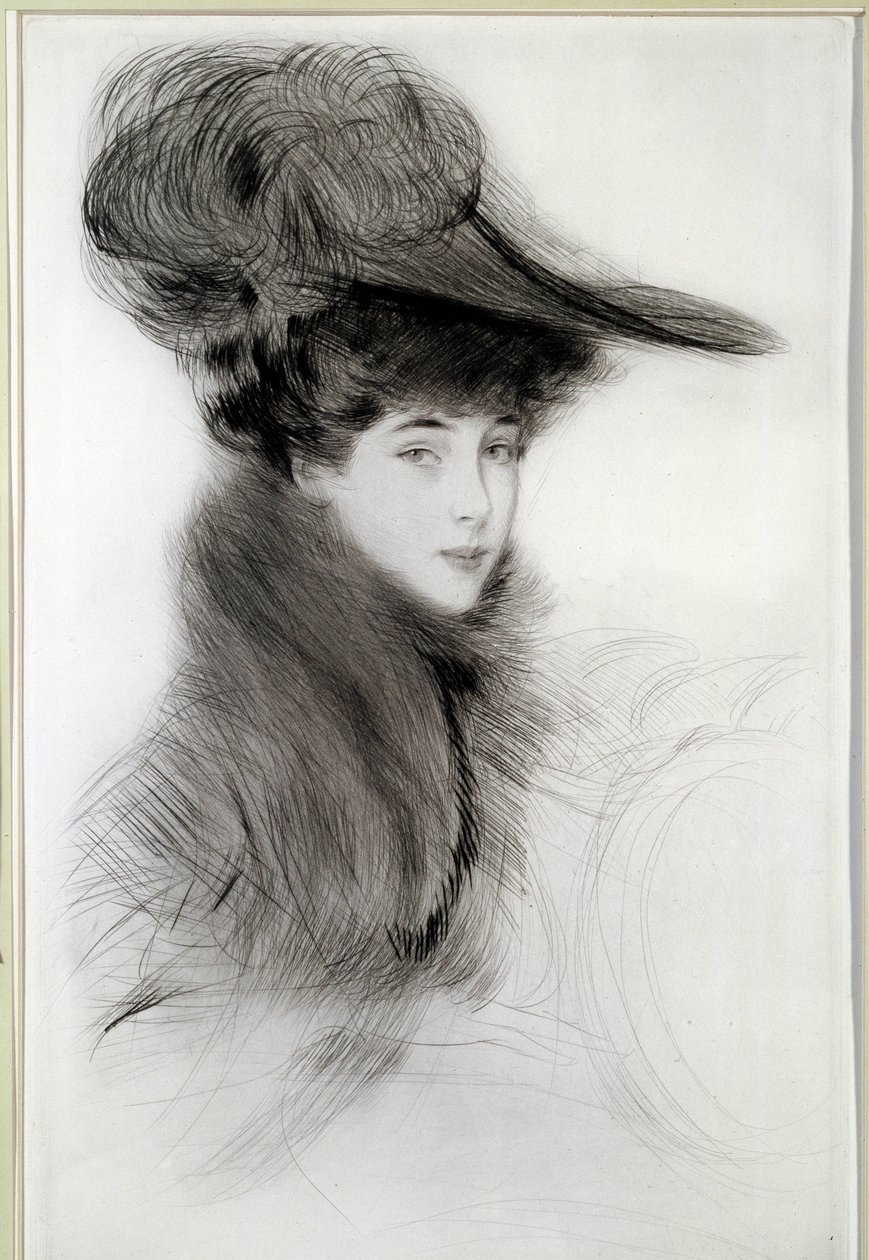 Retrato da Duquesa de Malborough. Desenho de Paul Helleu (1859-1927), século XX. Bayonne, Musee Bonnat de Paul Cesar Helleu