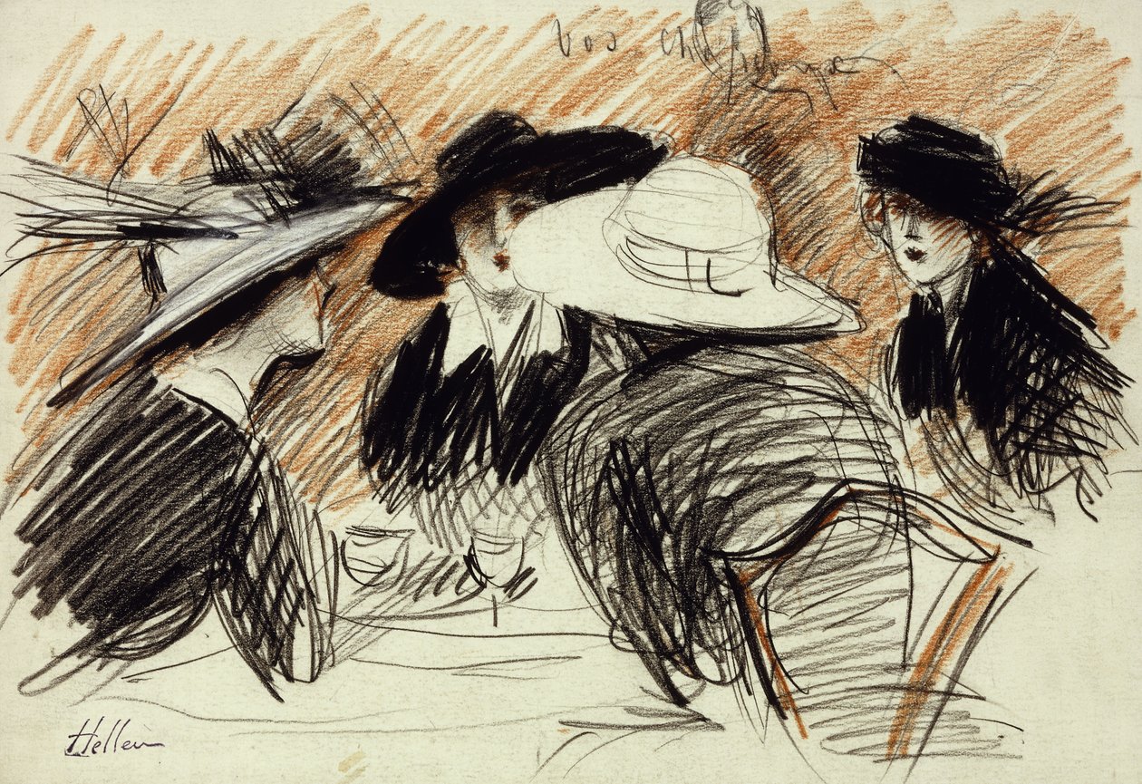 Vos Chapeux: Senhoras no Ritz, Nova York, 1913 de Paul Cesar Helleu
