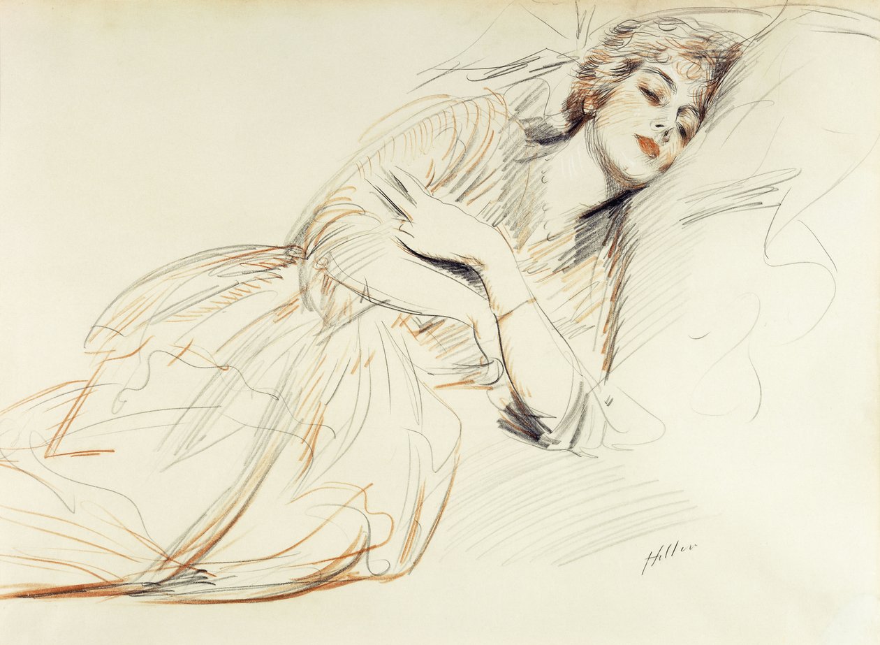 Mulher reclinada; Mulher reclinada, de Paul Cesar Helleu
