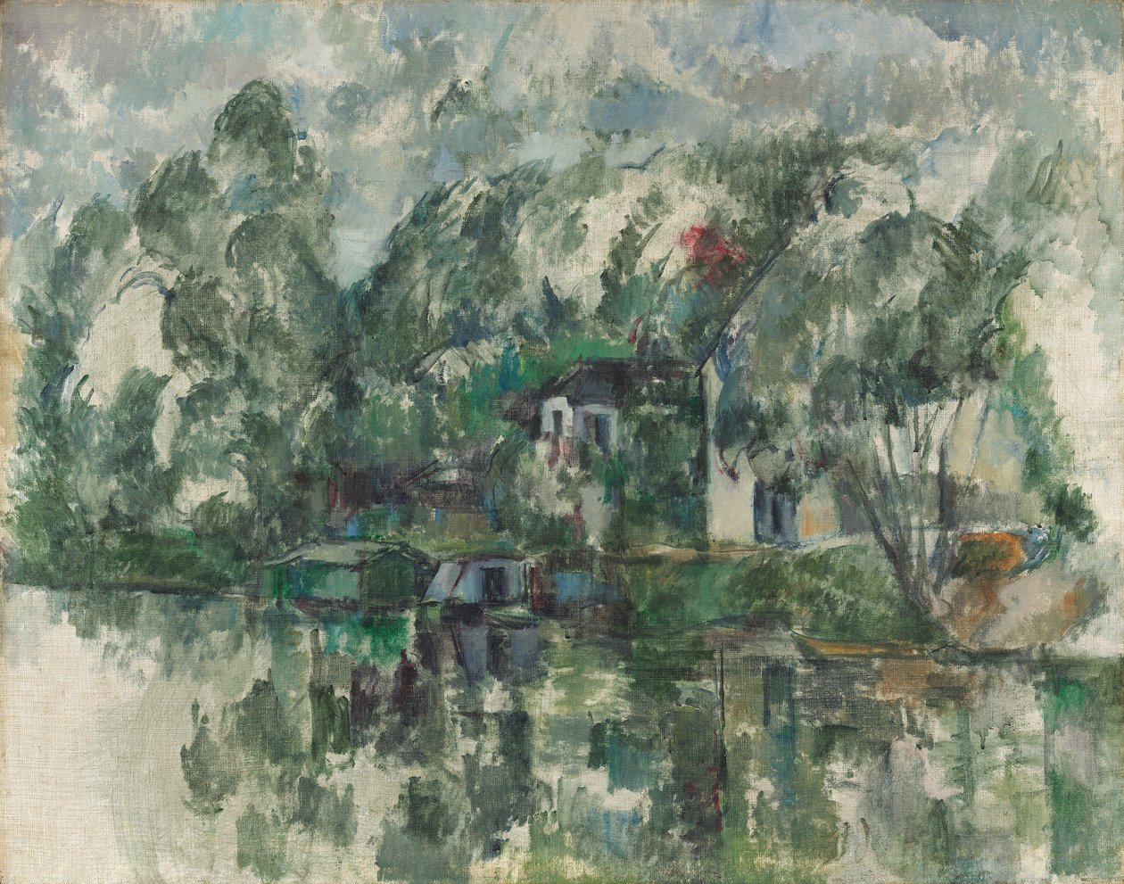 Na beira da água, c. 1890 (óleo sobre tela) de Paul Cézanne