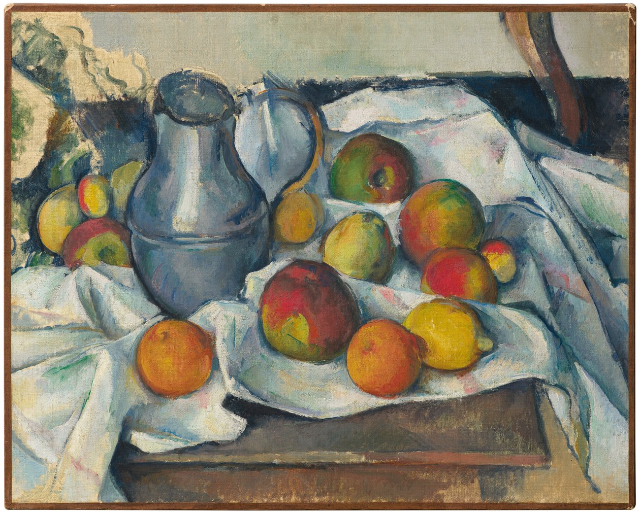 Chaleira e frutas de Paul Cézanne