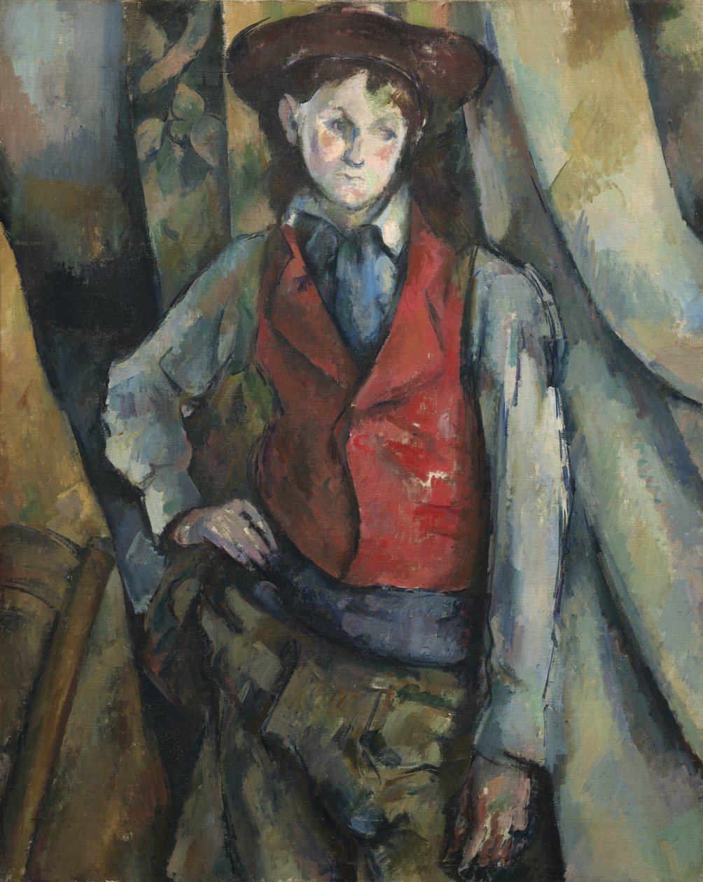 Menino de colete vermelho de Paul Cézanne
