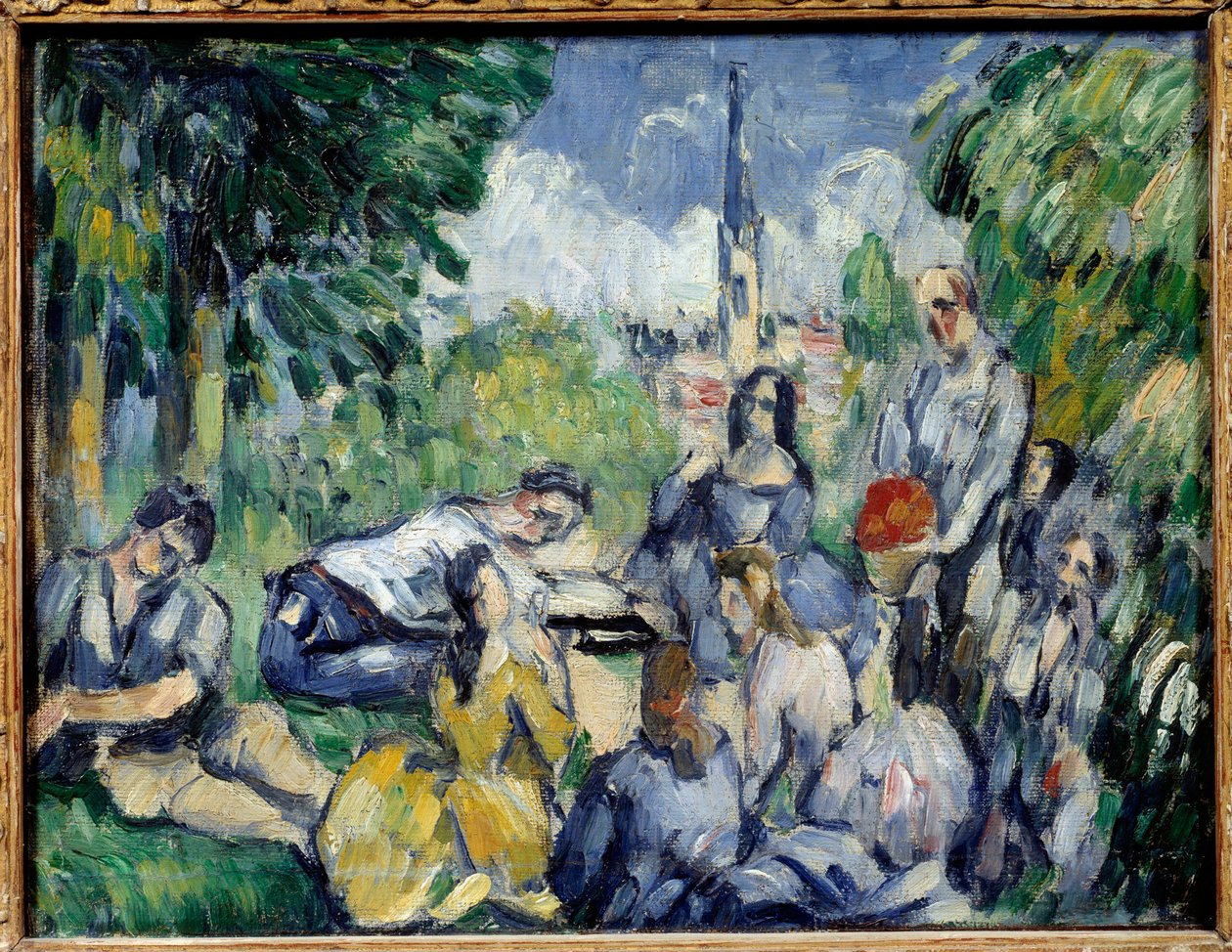 Café da manhã na grama Pintura de Paul Cezanne (1839-1906) 1875 Sol. 0,21x0,27 m Paris, Musee de l