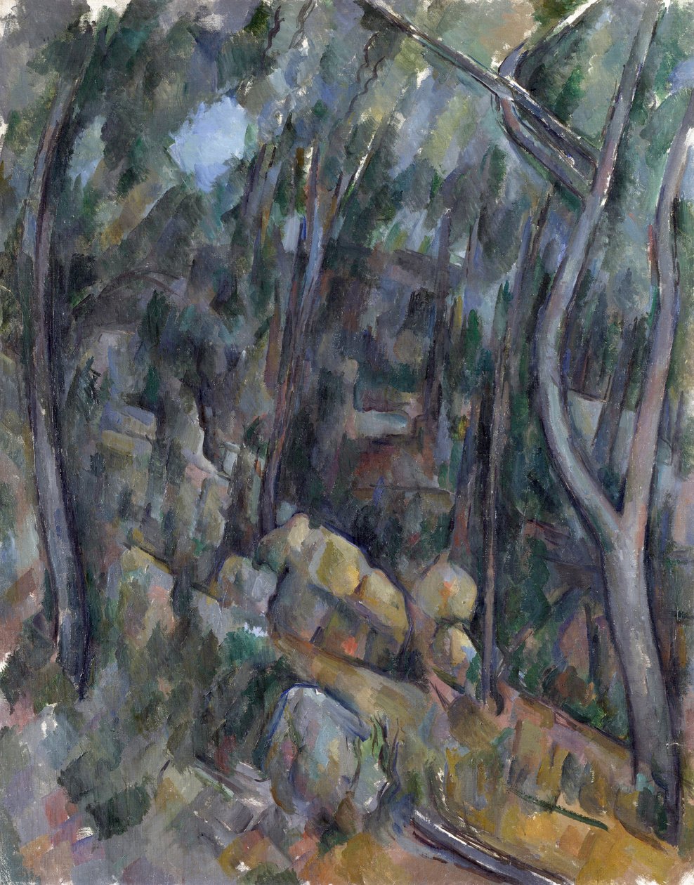 Dans les sols de Chateau Noir - Cezanne, Paul (1839-1906) The Grounds of the Chateau Noir Oil on canvas um 1900-1904 National Gallery, London 90,7x71,4 de Paul Cézanne