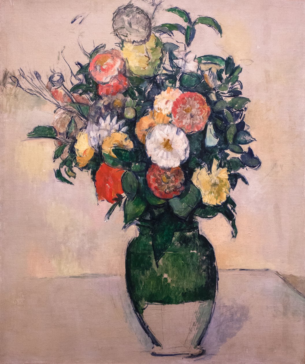 Flores num vaso verde de Paul Cezanne