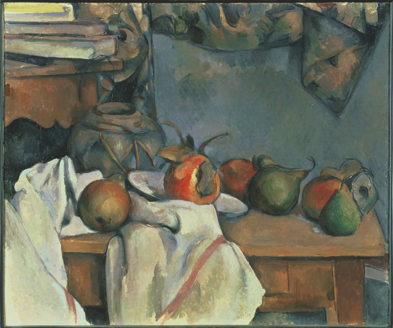 Panela de gengibre com romã e peras de Paul Cézanne