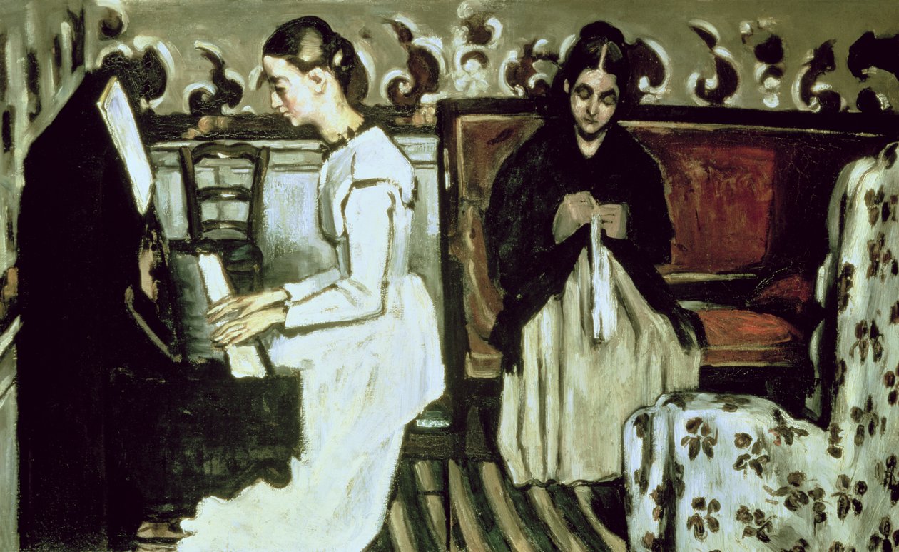 Garota ao piano (abertura para Tannhauser) de Paul Cézanne