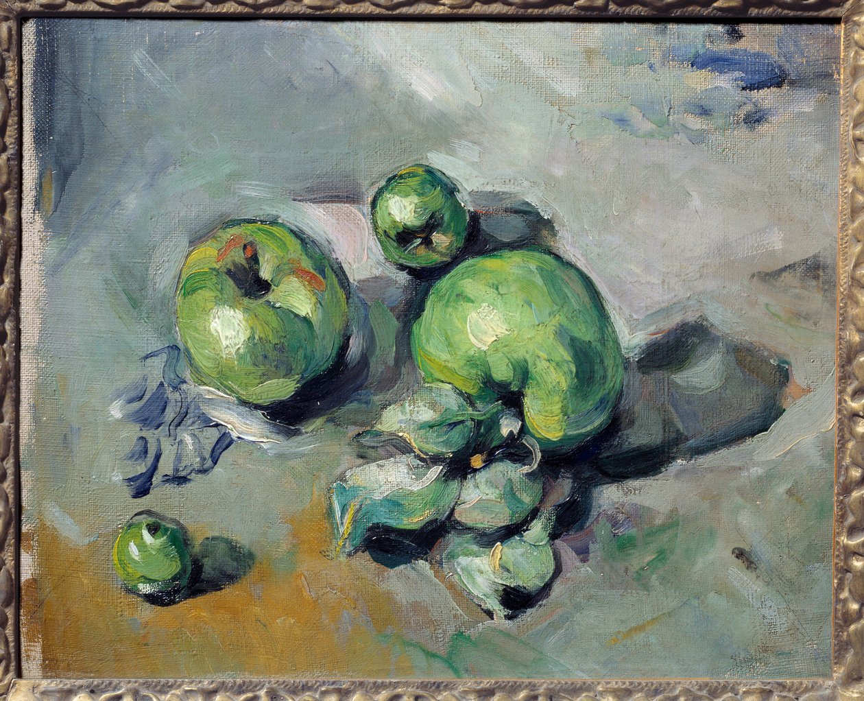Maçãs verdes. Pintura de Paul Cezanne (1839-1906) de Paul Cézanne