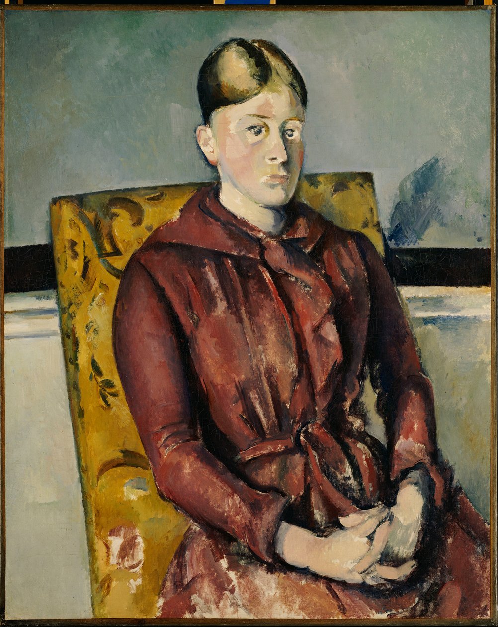 Madame Cézanne com uma poltrona amarela de Paul Cézanne