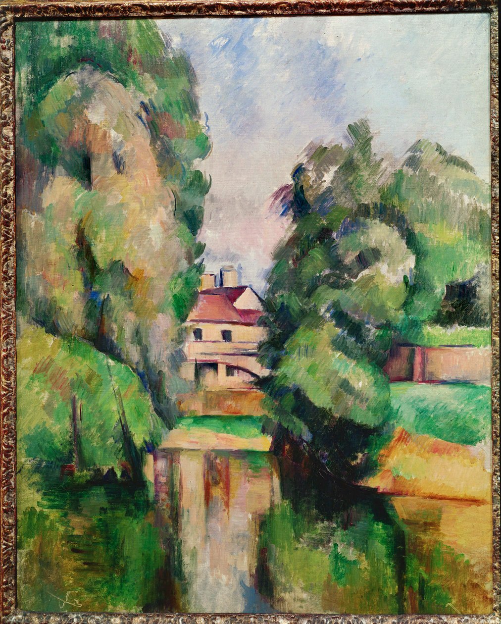 Moinho no rio (óleo sobre tela) de Paul Cézanne