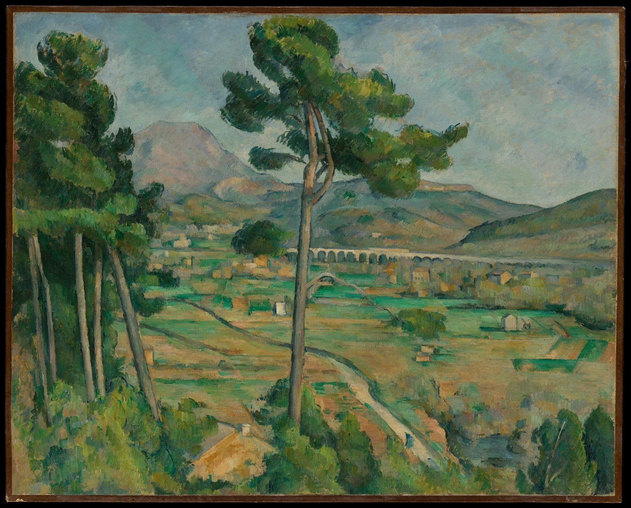 Mont Sainte-Victoire e o viaduto do vale do rio Arc de Paul Cézanne