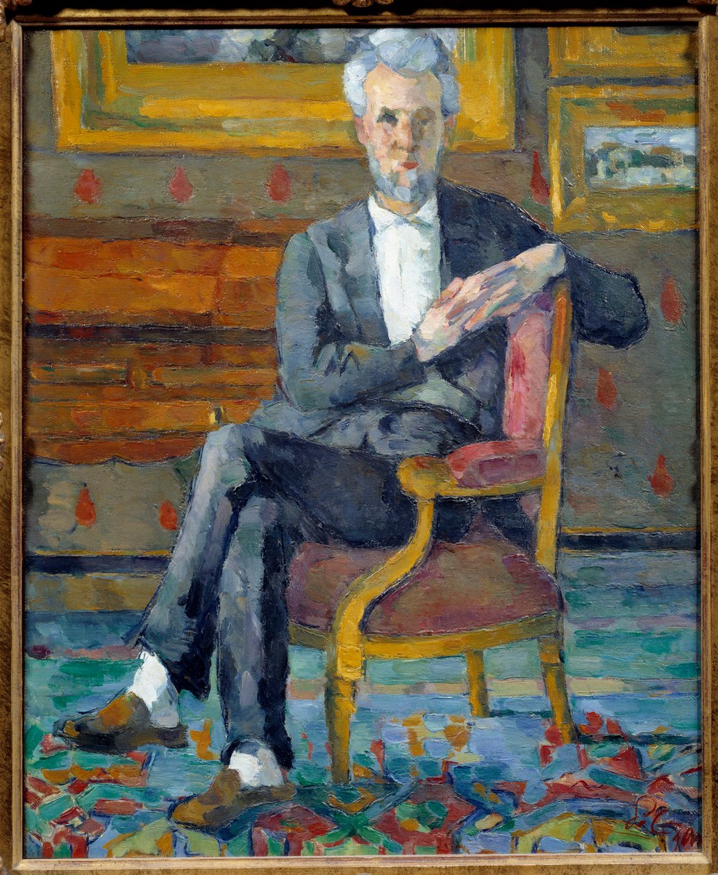 Retrato de Victor Chocquet (1821-1891) Pintura de Paul Cezanne (1839-1906) 1877 Sol. 0,46x0,38 m Ohio. Galeria Colombus de Belas Artes - Retrato integral de Victor Chocquet (1821-1891). Pintura de Paul Cezanne (1839-1906) de Paul Cézanne