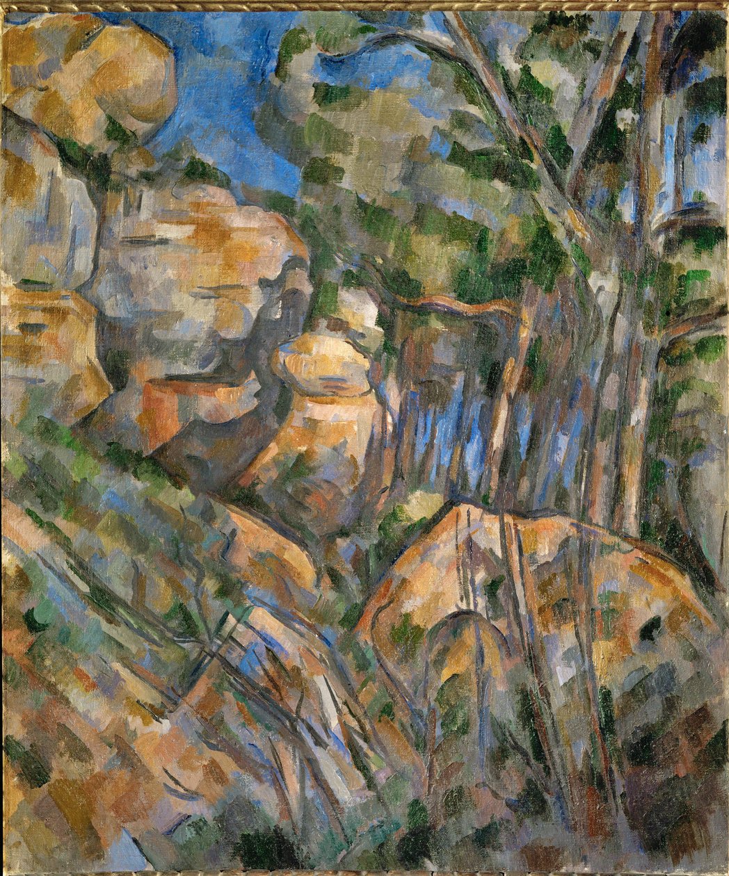 Rochers pres des grottes au-dessus de Chateau-Noir (óleo sobre tela) de Paul Cezanne