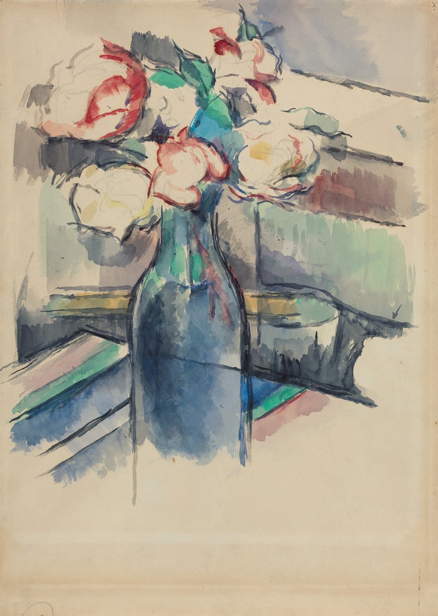 Rosen in einer Flasche de Paul Cézanne