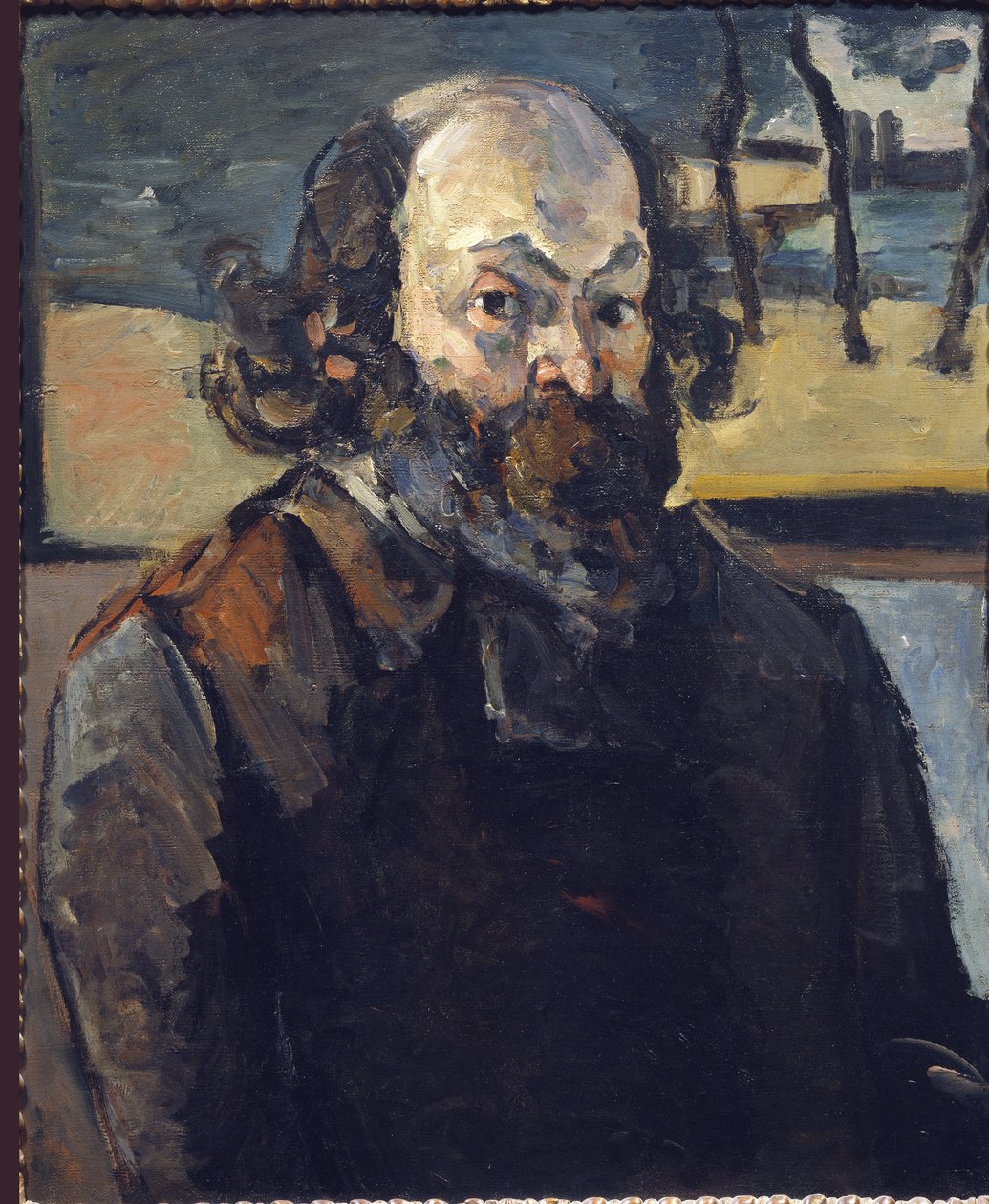 Auto-retrato - Óleo sobre tela de Paul Cézanne