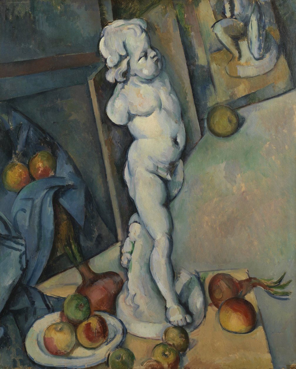 Natureza morta com Cupido de Gesso, c.1894 (óleo sobre papel) de Paul Cézanne