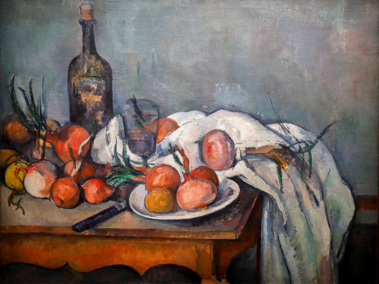 Natureza morta com cebolas 1896-1898 (Óleo sobre tela) de Paul Cézanne