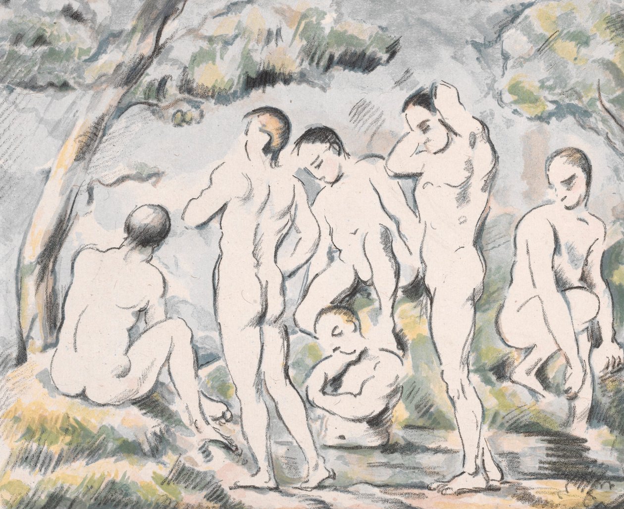 As Banhistas (Quadro Pequeno) de Paul Cézanne