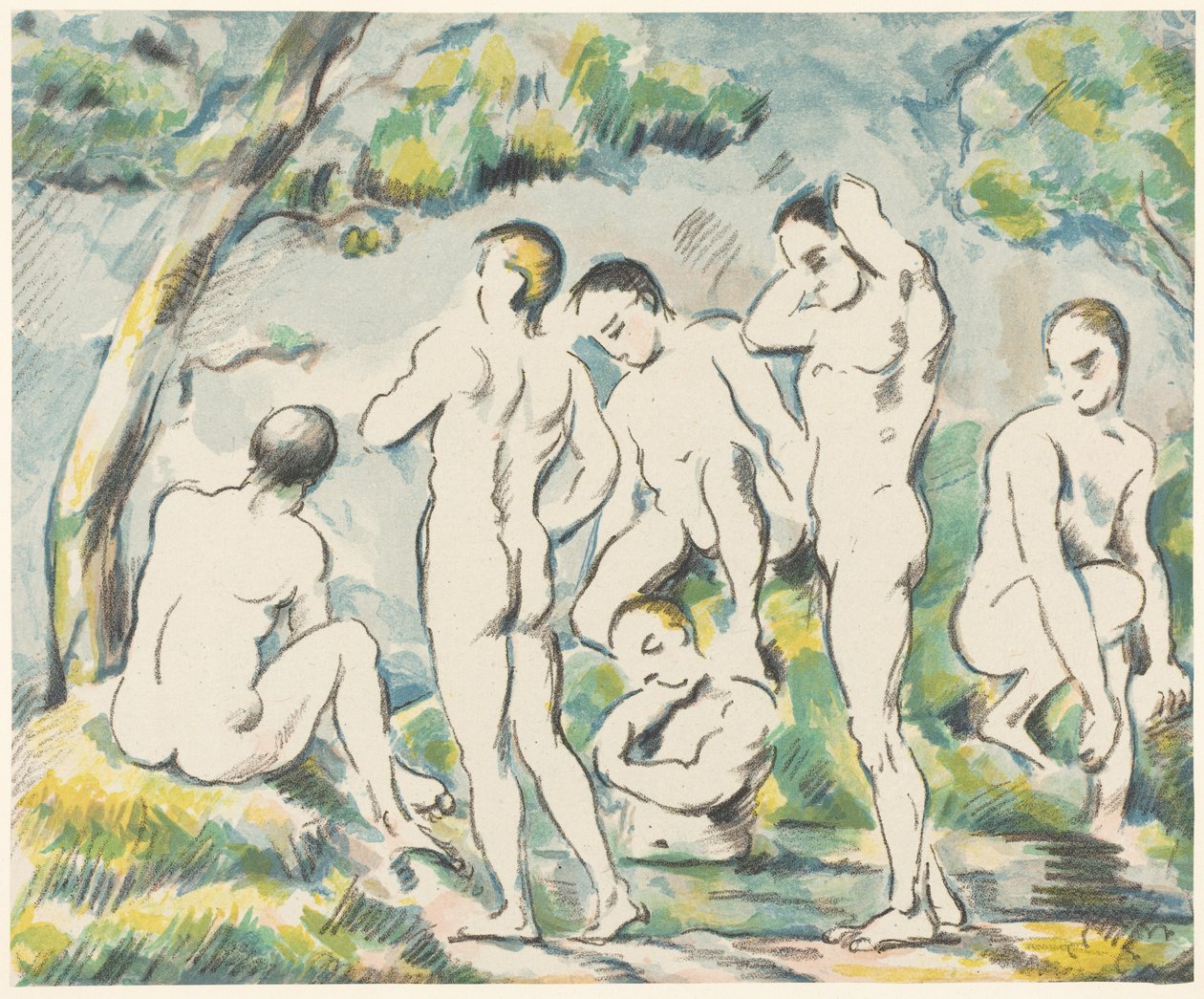 As banhistas (prancha pequena) de Paul Cézanne