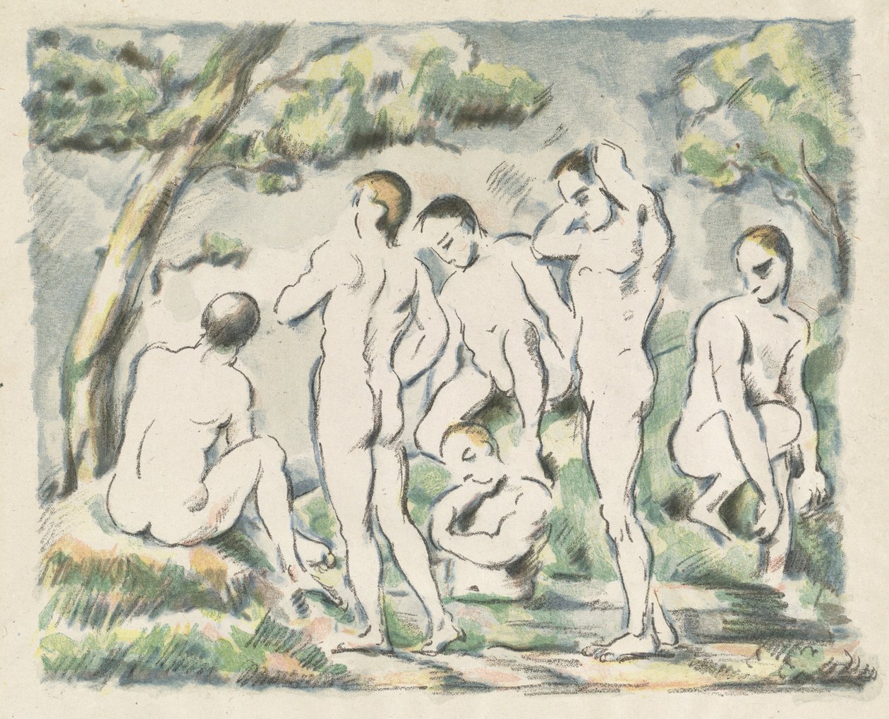 As banhistas (Prancha pequena) de Paul Cézanne