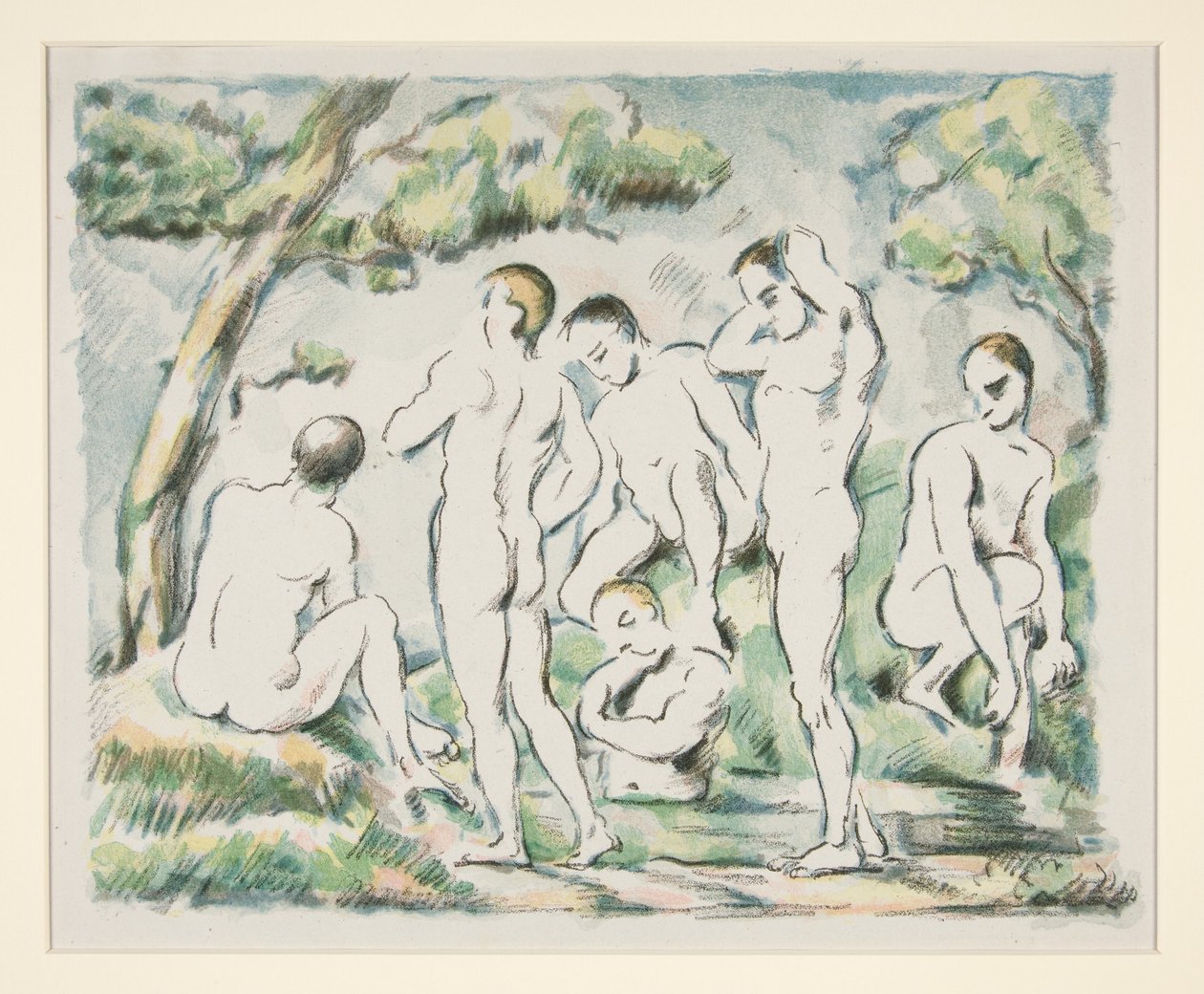 As banhistas (versão pequena) de Paul Cézanne