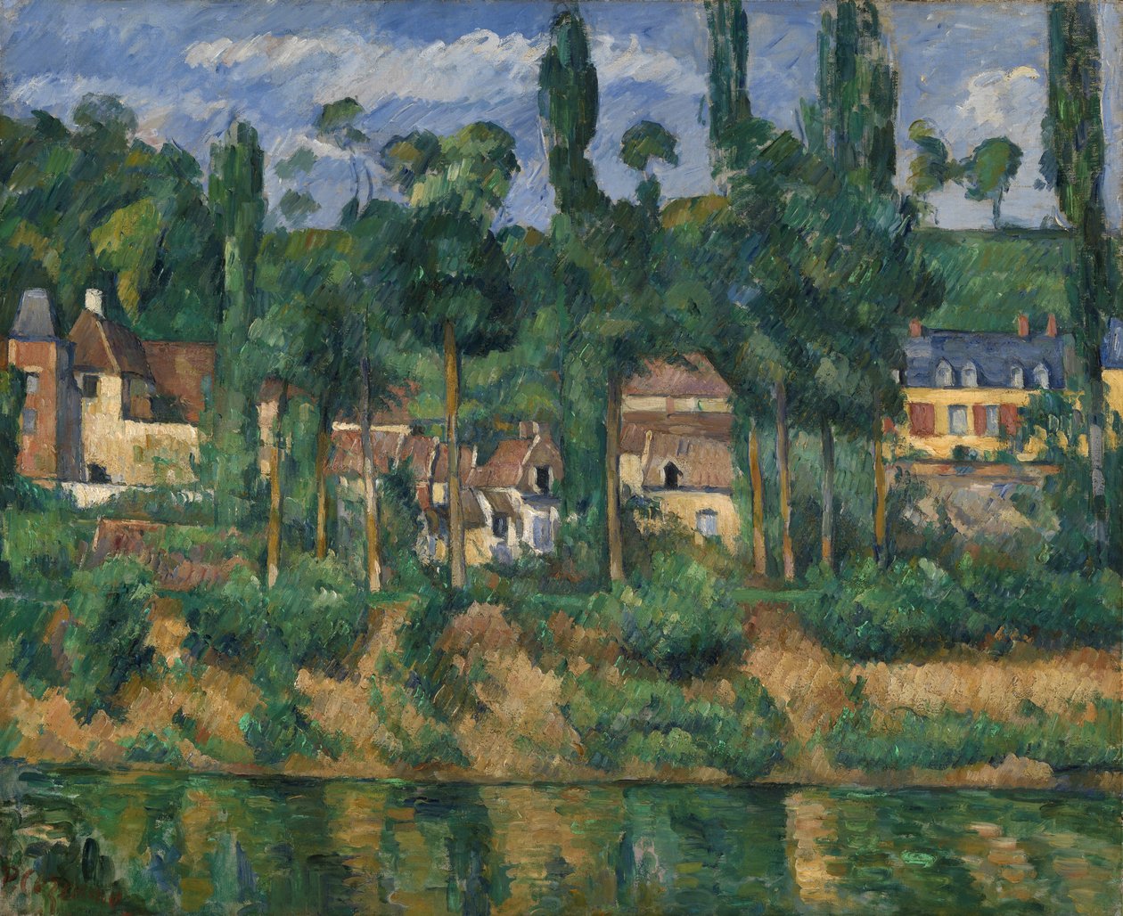 O Castelo de Medan, c.1880 (óleo sobre tela) de Paul Cézanne