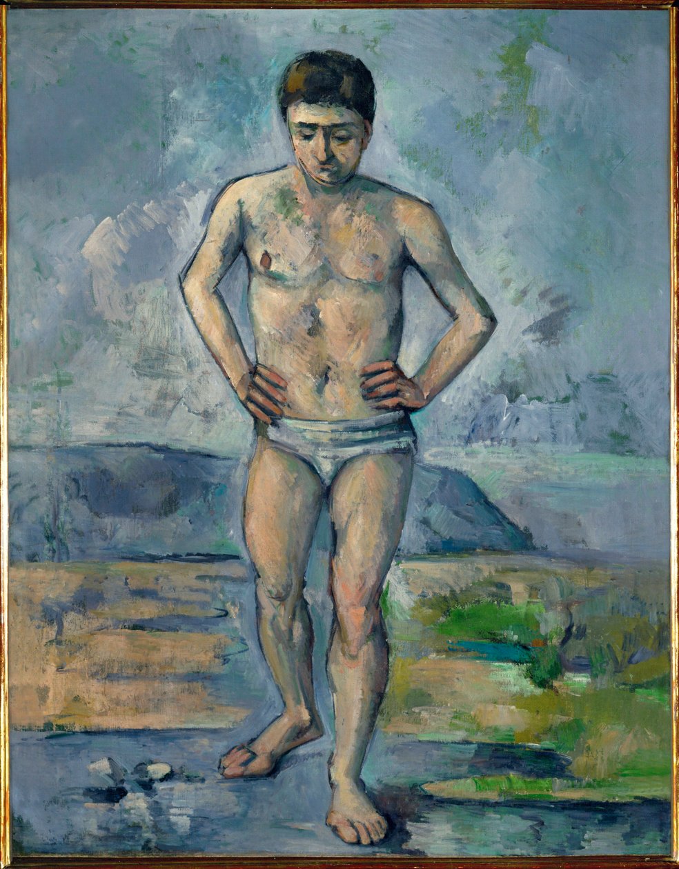 O grande banhista (pintura a óleo) de Paul Cezanne