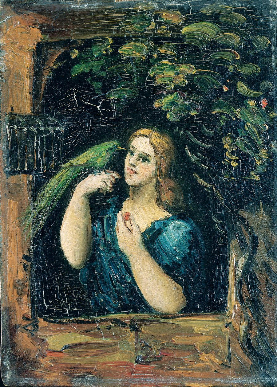Mulher com papagaio de Paul Cézanne
