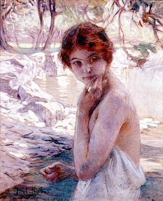 Rapariga por um riacho (óleo sobre tela) de Paul Chabas