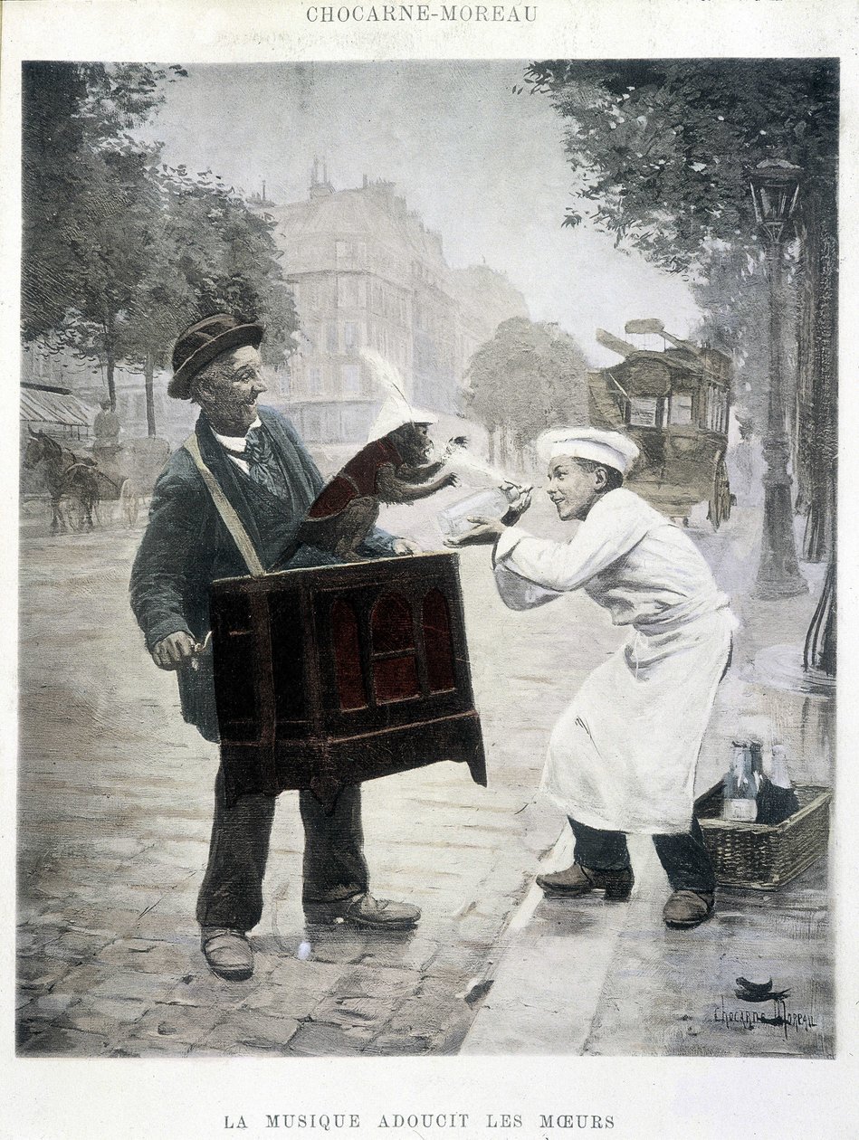 A música suaviza a moral, pintura de Chocarne-Moreau, c. 1900 de Paul Charles Chocarne Moreau