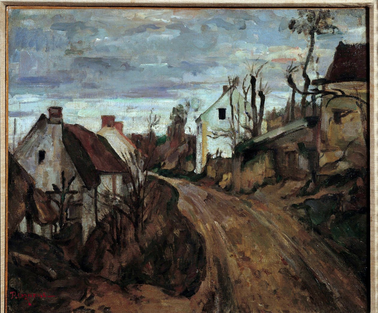 Uma estrada da aldeia para Auvers-sur-Oise (Auvers sur Oise) Pintura de Paul Cezanne (1839-1906) 1872 Sol. 0,46x0,55 m Paris, musee d