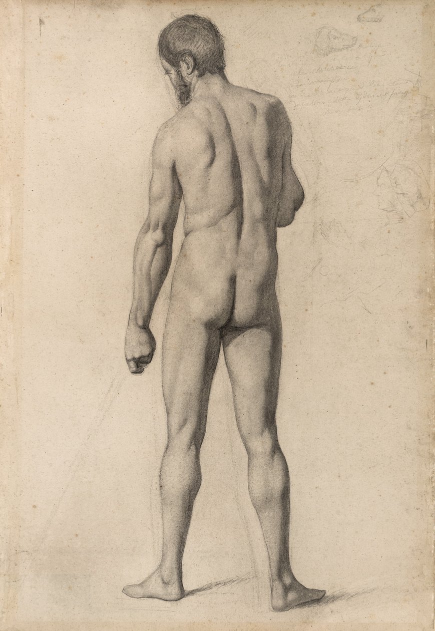 Nu acadêmico, visto de trás, 1862 de Paul Cézanne