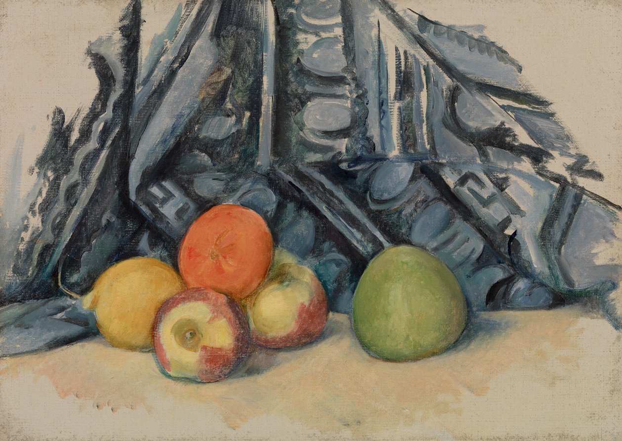 Maçãs e Pano de Paul Cézanne