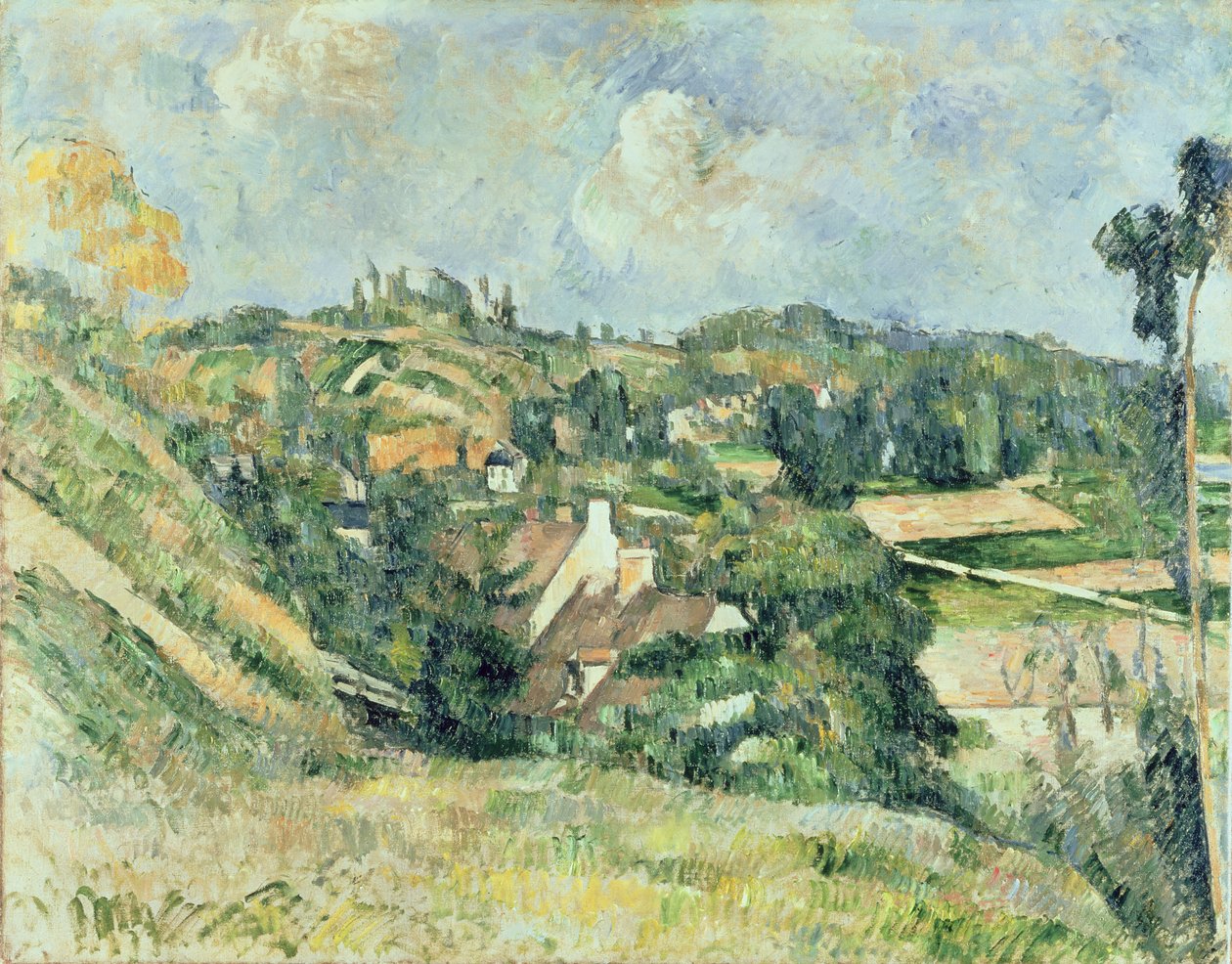 Auvers-sur-Oise, visto do Val Harme, 1879-82 de Paul Cézanne
