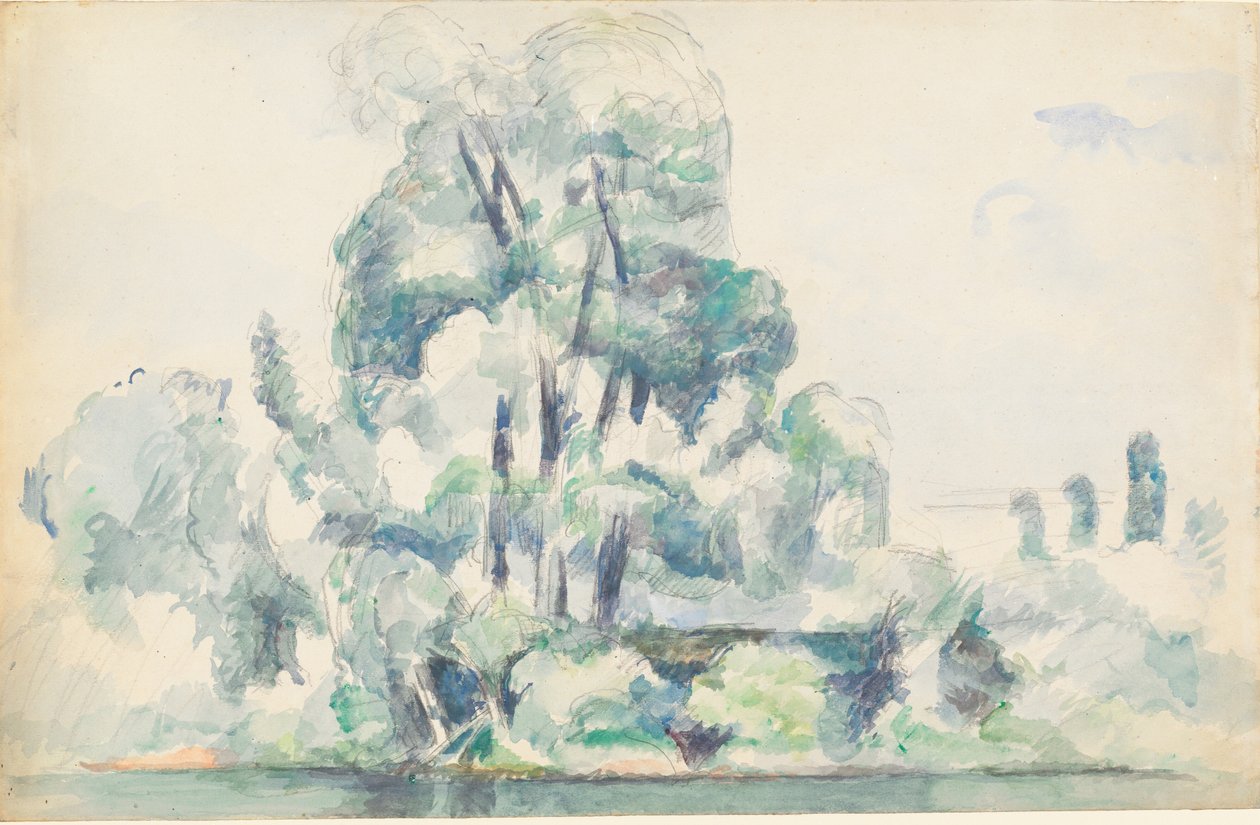 Margens do Sena em Médan, 1880-1885. de Paul Cézanne