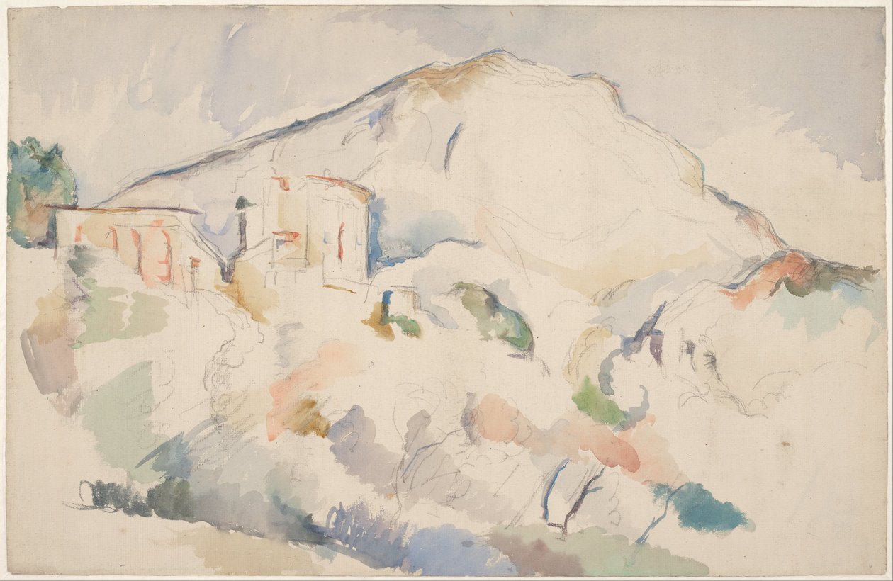 Château Noir e Mont Sainte-Victoire, c. 1890-1895 de Paul Cézanne