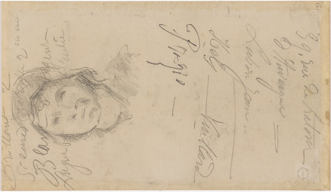 Cézanne - FWN 3005-52b, Depois de Louis Le Nain, Mulher com touca, 1884-87 de Paul Cézanne