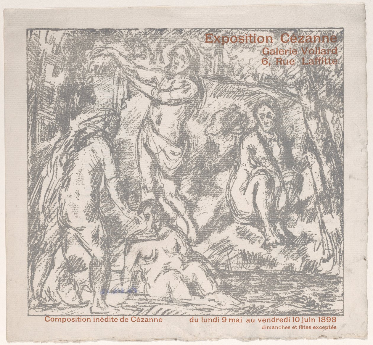 Capa do Catálogo de Exposições para uma mostra de Cézanne na Galerie Vollard 9 de maio a 10 de junho de 1898..., 1898. de Paul Cézanne