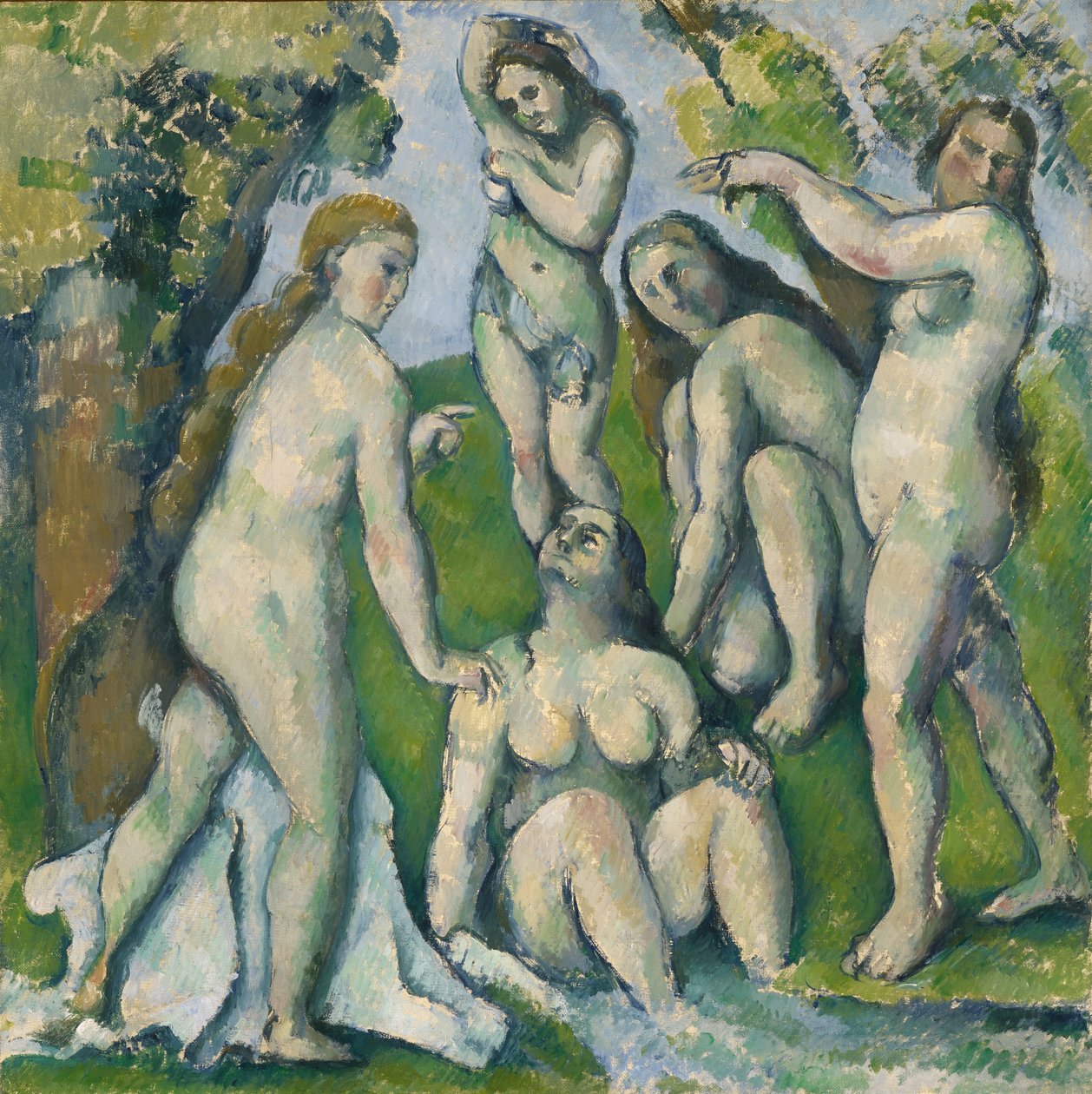 Cinco banhistas, 1885-1887 de Paul Cézanne